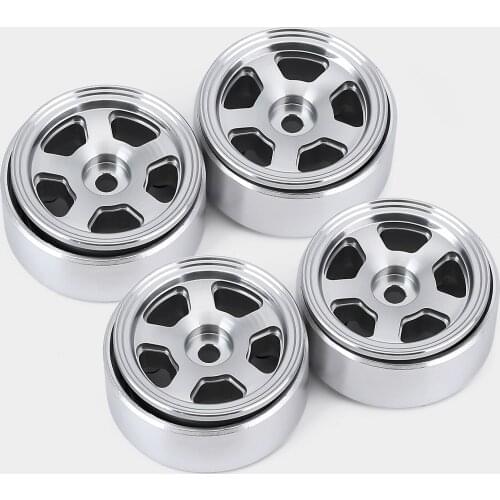 1.0inch CNC Metal Beadlock Wheel Rims 4PCS for 1/24 RC Micro Crawler Axial SCX24 90081 Chevrolet Upgrade Parts