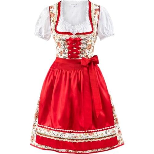Fashion Ladies German Oktoberfest Dirndl Dress Bavarian Oktoberfest Beer Maid Costume