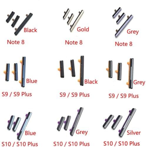New Volume Button + Power On / Off Side Key Button Set For Samsung Galaxy Note 8 S8 S9 S10 Plus Replacement Parts