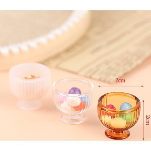 New Hot!1:12 Dollhouse Miniature Glass Bottle Candy Jar Jelly Cup Desserts Drink Cup Toy