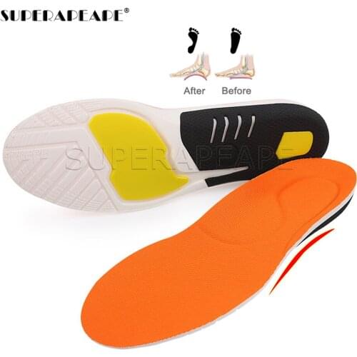 Orthotic Sport insoles orthopedic arch support Shock Absorption Running Stable Fixed heel Foot Pain Relief Inner Sole for Shoes
