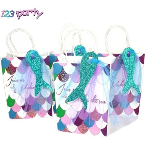 Mermaid party supplies birthday party decoration kids Mermaid invitation card gift bag tableware baby shower decorations balloon