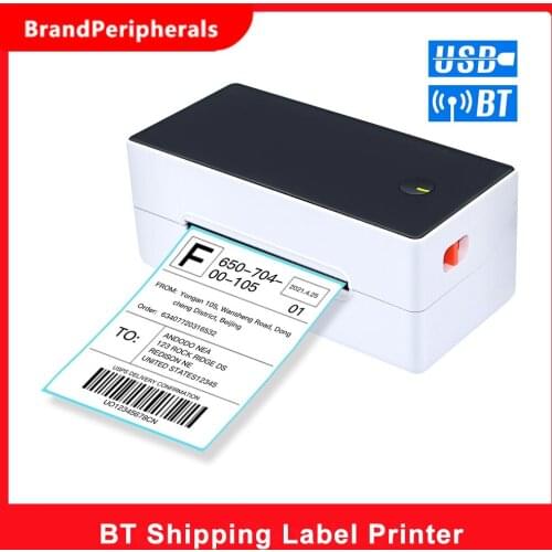 BT Shipping Label Printer USB High Speed Label Maker Sticker 40-120mm Paper Width for Shipping Postage Express