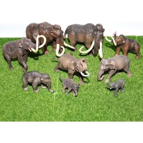 Realistic Plastic Elephant Woolly Mammoth Wild Animals Model Action Figure for Collection Decor Science Educational toys