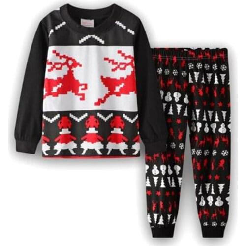 Christmas New Year Baby Boys Girls Homewear Pajamas Suit Kids Sleepwear Set Cartoon Pijamas Pyjamas Nightwear Children Clothing