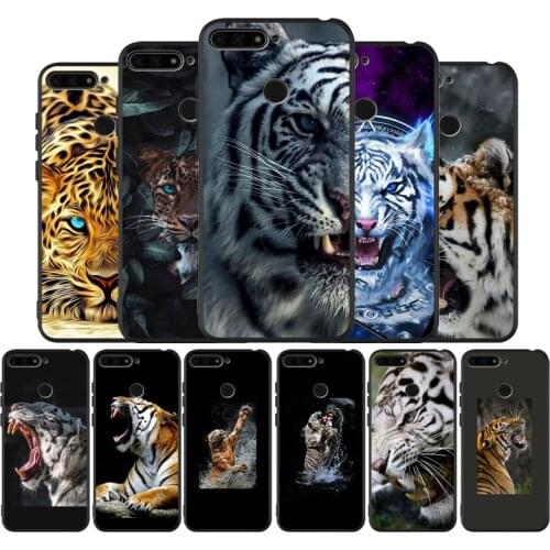 Tiger Leopard black Silicone Phone Case For honor 20 Pro 8 8X 9 10 20 Lite for Mate 10 30 Lite Pro cover