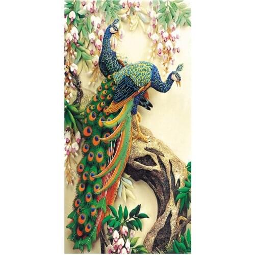 Vestibule Peacocks Flower Diamond Painting Animal Floral Round Full Drill Nouveaute DIY Mosaic Embroidery 5D Cross Stitch