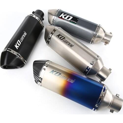 Motorcycle 51mm Inner Exhaust Muffler Pipe Universal Stainless Steel Rear Escape with Removable DB Killer 370mm Silencers ATV