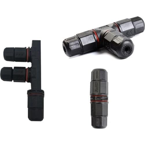 IP67 Waterproof Connector 2 pin 3 pin 4-10mm Electrical Sealed Retardant Junction Box Cable Connector T for Outdoor LED Lighting