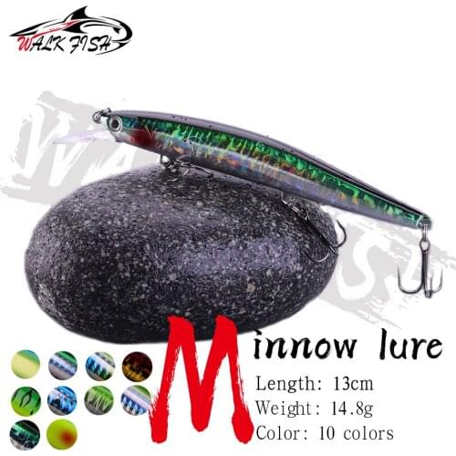 WALK FISH Ultra Long Casting NEW Minnow Fishing Lure 130mm 14.8 Artificial Swimbait Wobbler Jerkbait Pike Bass Lure Crankbait