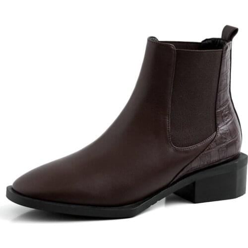 New style Genuine leather ankle Womens boots The European Autumn and winter Female boots cowhide Womens shoes