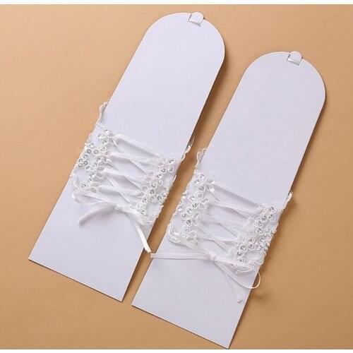 Women High Quality Fingers Short Paragraph Elegant Rhinestone Wedding Gloves