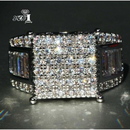 YaYI Jewelry Fashion Princess Cut 4.5 CT White Zircon Silver Color Engagement Rings wedding Rings Party Rings 644