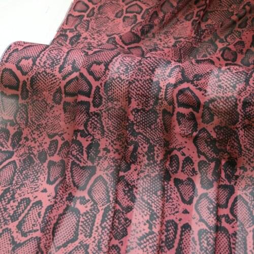 100cm*148cm Custom Africa Snake Chiffon Material Soft Dress Shirt Fabric Design Digital Print