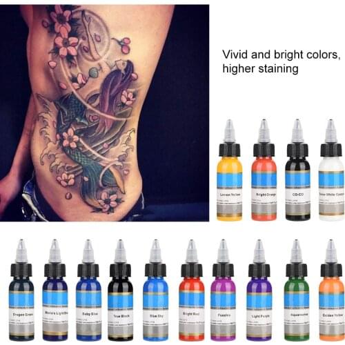 14 Colors 30ML/Bottle Professional Safe Tattoo Pigment Microblading Body Paint Semipermanent Eyebrow Permanent Makeup Tattoo Ink