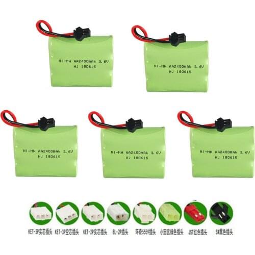 2400mah 3.6v Rechargeable Battery For Rc toys Car Robot Boat Gun Tanks Trains Ni-MH AA 700mah 3.6v Rechargeable Battery 5pcs