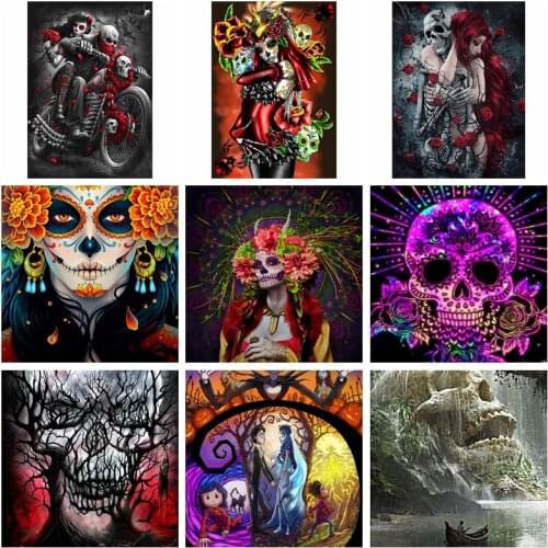 5D DIY Diamond Painting full round drill Skull Ghost Face diamond embroidery Cross stitch Sale Handicraft handwork Art Gift