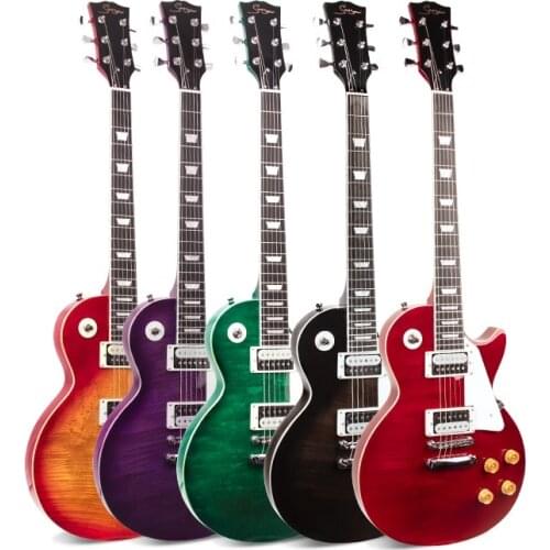New electric guitar 22 products Closed knob Flame Tiger Maple Veneer Bright light Musical instrument Dual pickup