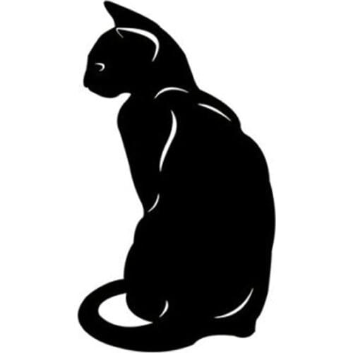 8.4*15CM Cute Pet Cat Window Decorative Decals Classic Car Styling Motorcycle Stickers Black/Silver C6-0318