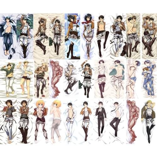 Anime Attack on Titan Shingeki no Kyojin Eren Jaeger Ackerman Levi Ymir Dakimakura pillow case cover hugging body pillow case