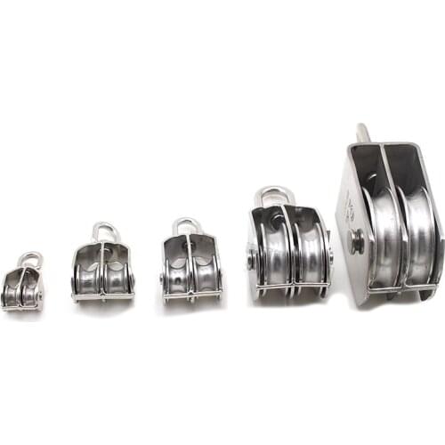 304 stainless steel Double pulley, Lifting the hanging wheel,Fixed/Lifting/Driving pulley,Rotating rings,Industrial Hardware