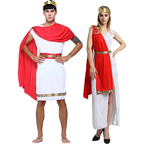 Umorden Carnival Party Halloween Costumes for Couple Greek Goddess Costume Roman Lady Cosplay for Women Roman Officials for Men