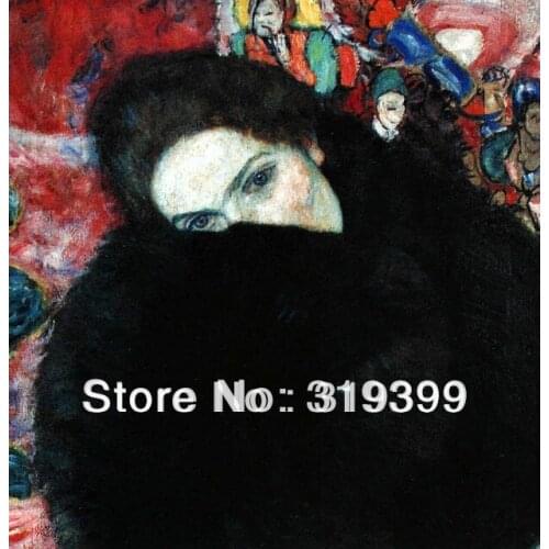 Gustav Klimt Oil Painting reproduction on Linen Canvas,klimt-dame-mit-muff-1916,Free DHL shipping ,handmade,Museum Quality