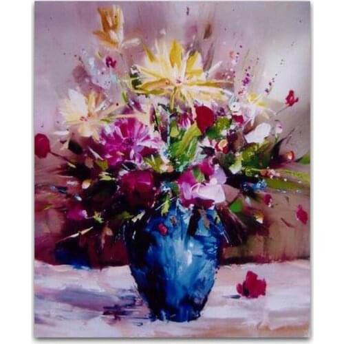 Hand made oil painting Home decoration painting high quality Modern art flower pictures painting DM15061821
