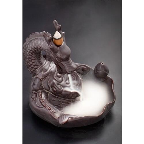 Ceramic Chinese Incense Burner Holder Dragon Creative Incense Burner Statue Budha Aroma Diffuser Incensario Home Decor BK50XX