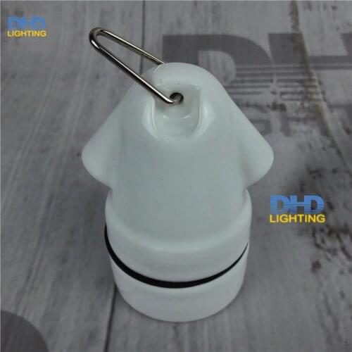 Free shipping E27 100% ceramic socket messing fitting hersteller style lamp holder outdoor indoor lighting base AC 110V 220V
