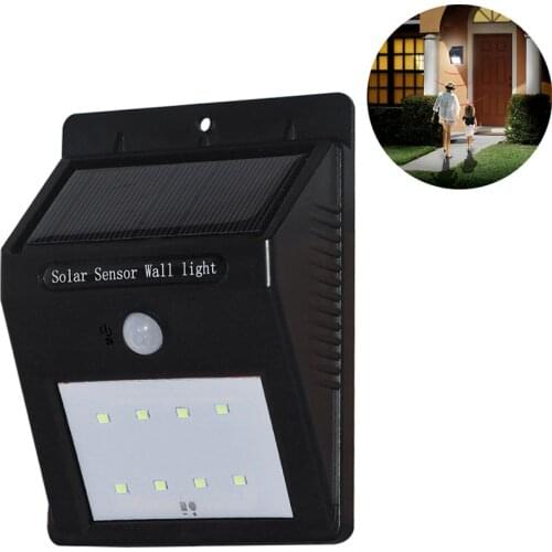 Hot Sell Solar Garden Light PIR Motion Sensor 8 LEDs Path Wall Lamps Outdoor Emergency Waterproof Lamp Free Shipping