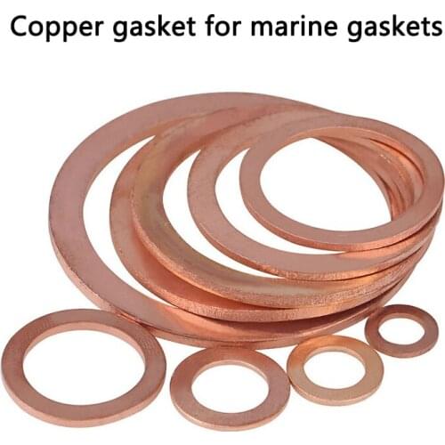 Brass Copper Sealing Washer R M5 M6 M8 M10 M12 M16 M18 M20 for Boat Crush Washer Flat Seal Gasket Ring Sump Plug 25Pcs