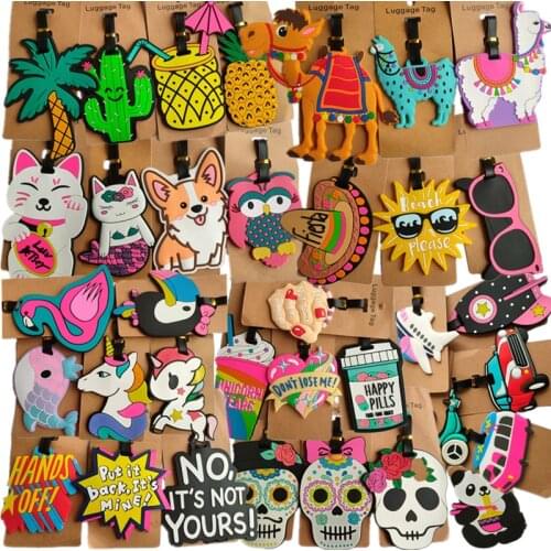 Fashion Panda Letter Luggage Tags Suitcase Holder Travel Accessories ID Addres Silica Gel Portable Label Glasses Baggage Tag