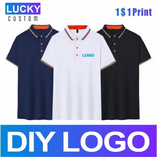 Mens Polo Shirts With Short Sleeve Custom Printed Embroidery Company Logo Work Clothes Branded Mens Breathable Lapel Top 4xl
