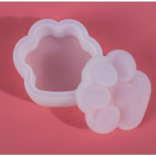 Transparent Silicone Mould Dried Flower Resin Decorative Craft DIY Cat paw storage box Mold epoxy resin molds for jewelry