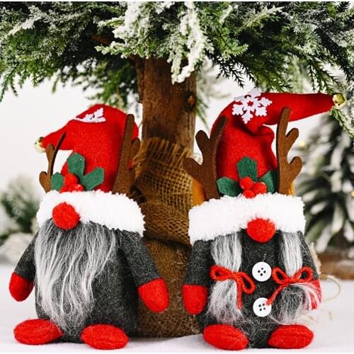 Christmas Halloween decoration Ornament Faceless Dwarf Antler Gnome Forest Old Man Doll Party Home Decor New Year 2022