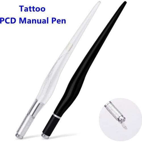 2pcs/5pcs/10pcs Crystal Manual Tattoo Pen PCD Eyebrow Microblading Pen for Permanent Makeup Tool Tebori Needles