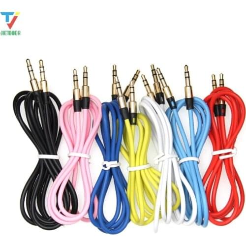 300pcs/lot 3.5mm Grinding Metal Audio Cable Male To Male round Grinding Aux Cable bulk wholesale wholesale cheap