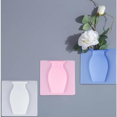 Silicone Sticky Wall Vase Removable Wall And Fridge Magic Flower Plant Vases DIY Home Decoration Accessories
