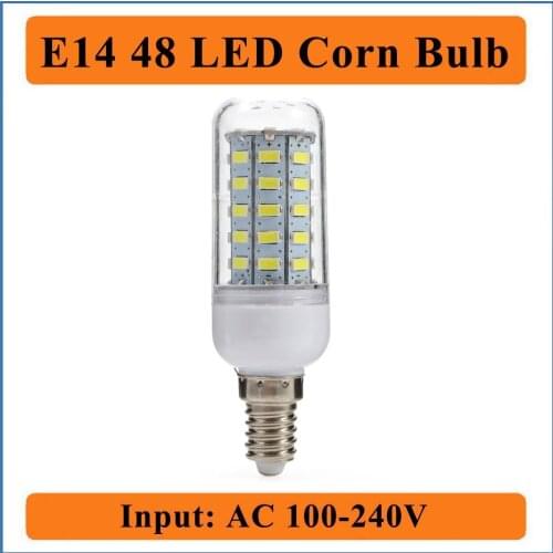 E14 48 LEDs Corn Bulb Light Input AC100-240V 48 Leds Bulbs Lamp Corn Light LED Lights Chandelier Lighting For Home Decoration