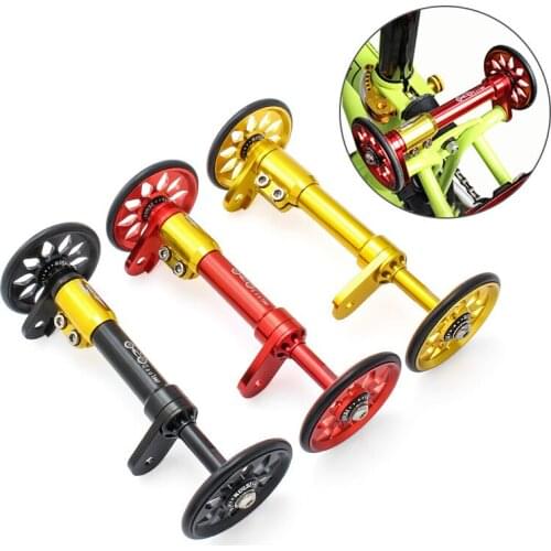 Folding Bicycle Easy Wheel Telescopic Rod Bicycle Easy Wheel Bracket Aluminum Alloy Accessories Extension Rod Modification