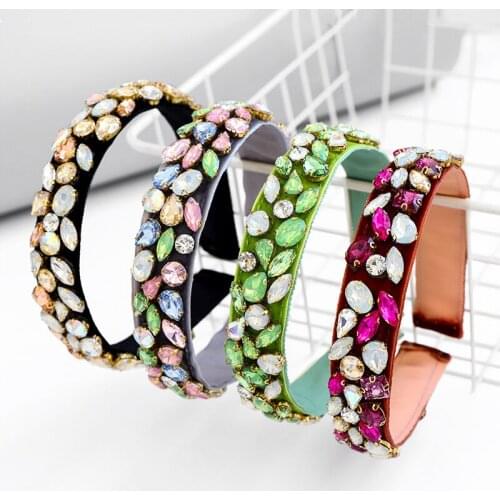 Gorgeous Baroque Hair Jewelry Full Water Drop Crystal Crown Headbands Exaggerated Rhinestone Tiara Hairbands For Women Wedding