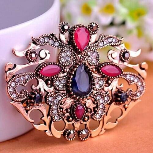 Zlxgirl Vintage Flower Brooches For Women Gifts Blue Resin Wedding brooches Fashion Womens Christmas Brooch Pin Bijou