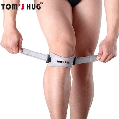 1 Pair Adjustable Patella Support Protector Knee Brace KneePad Toms Hug Brand Anti Falls Injury Bandage Patella Guard Grey