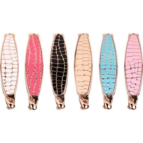 1pc Candy Color Hairpins High Quality Crocodile Pattern Banana Clip With Teeth Women Girls Barrettes Hair Accessories