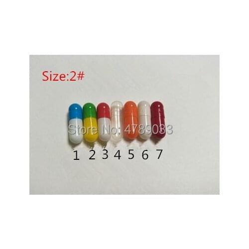 2#1000pcs Colored Empty Capsules,Hollow Gelatin Capsules,Joined Capsules