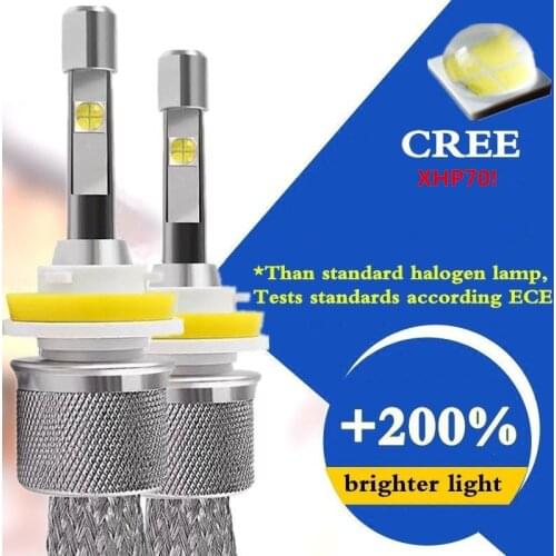 2*OEM Error Free Car LED bulbs 110W CREE XHP70 Chips LED fog Headlight White 6000K Lamps H1 H4 H7 H11 9005 Auto Front HeadLight