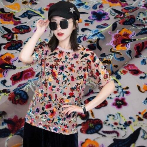 2020 kpop spring burnt-out velvet fabric for jaket ткань хлопок ткани bazin riche getzner african фатин tissu telas por metro