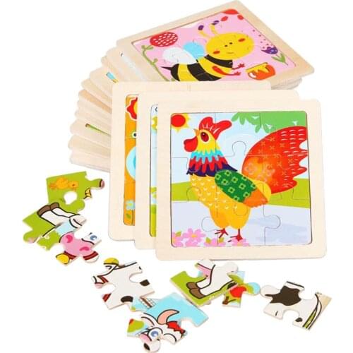20x Cartoon Animal Jigsaw Puzzle Board Toy Toddler Kids Early Learning