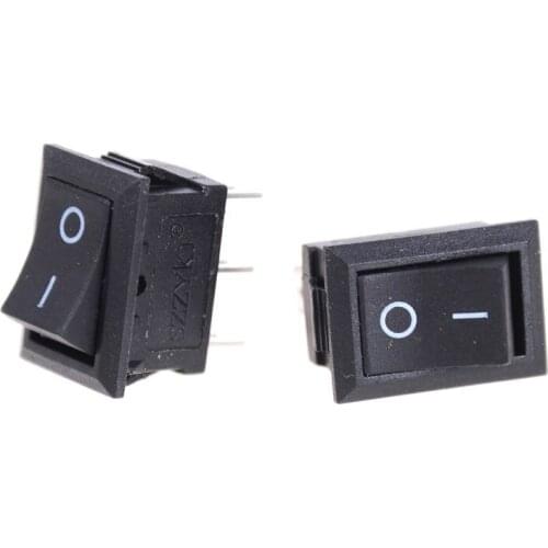 3/6pcs PCS Black Push Button Mini Switch AC 6A/250V 10A/125V 3Pin Snap-in On/Off Rocker Switch 21*15MM